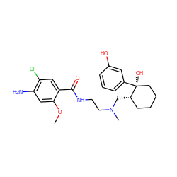 COc1cc(N)c(Cl)cc1C(=O)NCCN(C)C[C@H]1CCCC[C@]1(O)c1cccc(O)c1 ZINC000045257993