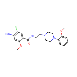 COc1cc(N)c(Cl)cc1C(=O)NCCN1CCN(c2ccccc2OC)CC1 ZINC000028762199