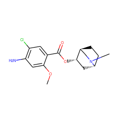 COc1cc(N)c(Cl)cc1C(=O)O[C@H]1C[C@H]2CC[C@H]1CN2C ZINC000100902724