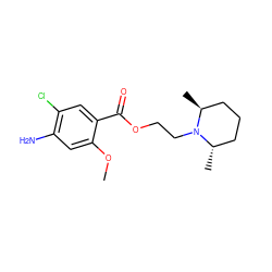 COc1cc(N)c(Cl)cc1C(=O)OCCN1[C@@H](C)CCC[C@@H]1C ZINC000013761064