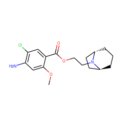 COc1cc(N)c(Cl)cc1C(=O)OCCN1[C@H]2CCC[C@H]1CC2 ZINC000100789299