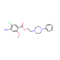 COc1cc(N)c(Cl)cc1C(=O)OCCN1CCN(c2ccccc2)CC1 ZINC000013761095