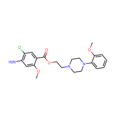 COc1cc(N)c(Cl)cc1C(=O)OCCN1CCN(c2ccccc2OC)CC1 ZINC000013813913