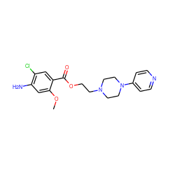 COc1cc(N)c(Cl)cc1C(=O)OCCN1CCN(c2ccncc2)CC1 ZINC000013813978