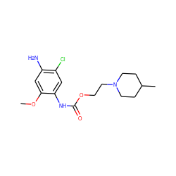 COc1cc(N)c(Cl)cc1NC(=O)OCCN1CCC(C)CC1 ZINC000013762241