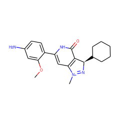 COc1cc(N)ccc1-c1cc2c(c(=O)[nH]1)[C@@H](C1CCCCC1)N=[N+]2C ZINC000169700705