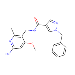 COc1cc(N)nc(C)c1CNC(=O)c1cnn(Cc2ccccc2)c1 ZINC000114077959