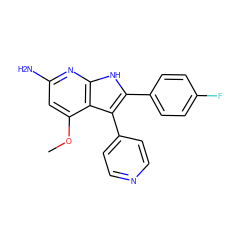 COc1cc(N)nc2[nH]c(-c3ccc(F)cc3)c(-c3ccncc3)c12 ZINC000000007453