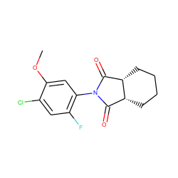 COc1cc(N2C(=O)[C@H]3CCCC[C@H]3C2=O)c(F)cc1Cl ZINC000103208720