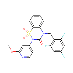 COc1cc(N2C(=O)N(Cc3c(F)cc(F)cc3F)c3ccccc3S2(=O)=O)ccn1 ZINC000653804886