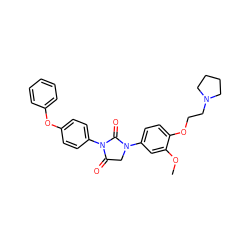 COc1cc(N2CC(=O)N(c3ccc(Oc4ccccc4)cc3)C2=O)ccc1OCCN1CCCC1 ZINC000028899177