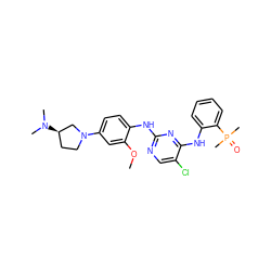 COc1cc(N2CC[C@@H](N(C)C)C2)ccc1Nc1ncc(Cl)c(Nc2ccccc2P(C)(C)=O)n1 ZINC000148741002