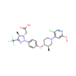 COc1cc(N2CC[C@@H](Oc3ccc(N4N=C(C(F)(F)F)[C@@H](C)[C@@H]4CC(=O)O)cc3)[C@H](C)C2)c(Cl)cn1 ZINC000217018558