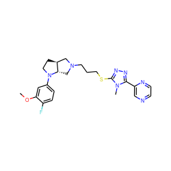 COc1cc(N2CC[C@H]3CN(CCCSc4nnc(-c5cnccn5)n4C)C[C@@H]32)ccc1F ZINC000653739074