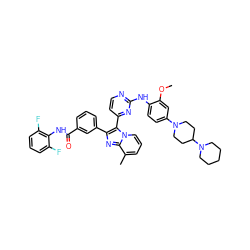 COc1cc(N2CCC(N3CCCCC3)CC2)ccc1Nc1nccc(-c2c(-c3cccc(C(=O)Nc4c(F)cccc4F)c3)nc3c(C)cccn23)n1 ZINC000165101093