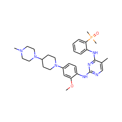 COc1cc(N2CCC(N3CCN(C)CC3)CC2)ccc1Nc1ncc(C)c(Nc2ccccc2P(C)(C)=O)n1 ZINC000148747560