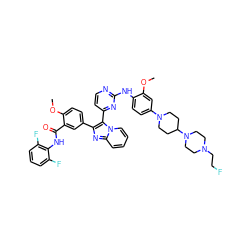 COc1cc(N2CCC(N3CCN(CCF)CC3)CC2)ccc1Nc1nccc(-c2c(-c3ccc(OC)c(C(=O)Nc4c(F)cccc4F)c3)nc3ccccn23)n1 ZINC000165070994