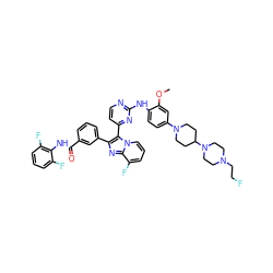 COc1cc(N2CCC(N3CCN(CCF)CC3)CC2)ccc1Nc1nccc(-c2c(-c3cccc(C(=O)Nc4c(F)cccc4F)c3)nc3c(F)cccn23)n1 ZINC000163532088