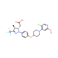 COc1cc(N2CCC(Oc3ccc(N4N=C(C(F)(F)F)[C@@H](C)[C@@H]4CC(=O)O)cc3)CC2)c(Cl)cn1 ZINC000213601893