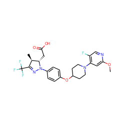 COc1cc(N2CCC(Oc3ccc(N4N=C(C(F)(F)F)[C@@H](C)[C@@H]4CC(=O)O)cc3)CC2)c(F)cn1 ZINC000219589921