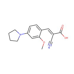 COc1cc(N2CCCC2)ccc1/C=C(\C#N)C(=O)O ZINC000205343417