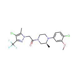 COc1cc(N2CCN(C(=O)Cn3nc(C(F)(F)F)c(Cl)c3C)C[C@@H]2C)ccc1Cl ZINC000095581203