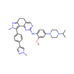 COc1cc(N2CCN(C(C)C)CC2)ccc1Nc1ncc2c(n1)-c1c(nn(C)c1-c1ccc(-c3cnn(C)c3)cc1)CC2 ZINC000224948443