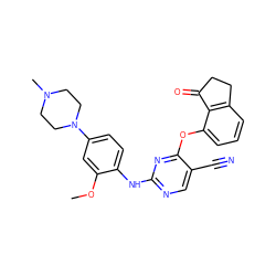 COc1cc(N2CCN(C)CC2)ccc1Nc1ncc(C#N)c(Oc2cccc3c2C(=O)CC3)n1 ZINC000138476062