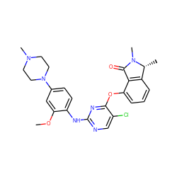 COc1cc(N2CCN(C)CC2)ccc1Nc1ncc(Cl)c(Oc2cccc3c2C(=O)N(C)[C@@H]3C)n1 ZINC000138466238