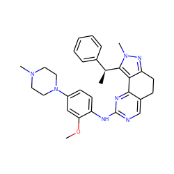 COc1cc(N2CCN(C)CC2)ccc1Nc1ncc2c(n1)-c1c(nn(C)c1[C@@H](C)c1ccccc1)CC2 ZINC000143031698