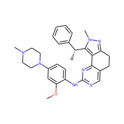 COc1cc(N2CCN(C)CC2)ccc1Nc1ncc2c(n1)-c1c(nn(C)c1[C@H](C)c1ccccc1)CC2 ZINC000143031277