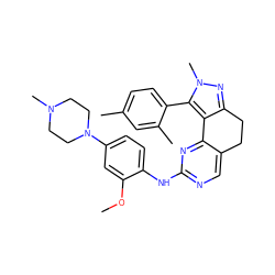 COc1cc(N2CCN(C)CC2)ccc1Nc1ncc2c(n1)-c1c(nn(C)c1-c1ccc(C)cc1C)CC2 ZINC000169702199