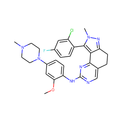 COc1cc(N2CCN(C)CC2)ccc1Nc1ncc2c(n1)-c1c(nn(C)c1-c1ccc(F)cc1Cl)CC2 ZINC000143053319