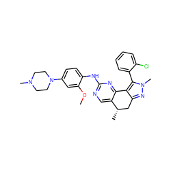 COc1cc(N2CCN(C)CC2)ccc1Nc1ncc2c(n1)-c1c(nn(C)c1-c1ccccc1Cl)C[C@@H]2C ZINC000169702203