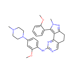 COc1cc(N2CCN(C)CC2)ccc1Nc1ncc2c(n1)-c1c(nn(C)c1-c1ccccc1OC)CC2 ZINC000169702192