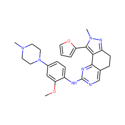 COc1cc(N2CCN(C)CC2)ccc1Nc1ncc2c(n1)-c1c(nn(C)c1-c1ccco1)CC2 ZINC000169702238