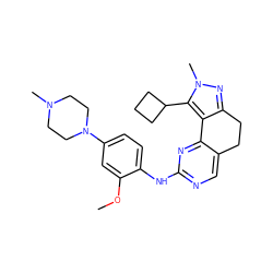 COc1cc(N2CCN(C)CC2)ccc1Nc1ncc2c(n1)-c1c(nn(C)c1C1CCC1)CC2 ZINC000143045084