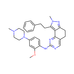 COc1cc(N2CCN(C)CC2)ccc1Nc1ncc2c(n1)-c1c(nn(C)c1CCc1ccccc1)CC2 ZINC000169702234