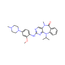 COc1cc(N2CCN(C)CC2)ccc1Nc1ncc2c(n1)N(C(C)C)c1ccccc1C(=O)N2C ZINC000066079823