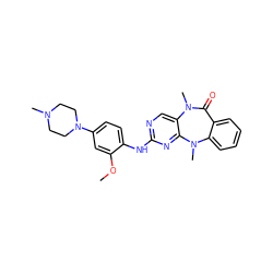 COc1cc(N2CCN(C)CC2)ccc1Nc1ncc2c(n1)N(C)c1ccccc1C(=O)N2C ZINC000066066276