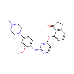 COc1cc(N2CCN(C)CC2)ccc1Nc1nccc(Oc2cccc3c2C(=O)CC3)n1 ZINC000145999767