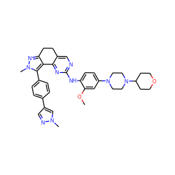 COc1cc(N2CCN(C3CCOCC3)CC2)ccc1Nc1ncc2c(n1)-c1c(nn(C)c1-c1ccc(-c3cnn(C)c3)cc1)CC2 ZINC000224946856