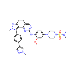 COc1cc(N2CCN(S(=O)(=O)N(C)C)CC2)ccc1Nc1ncc2c(n1)-c1c(nn(C)c1-c1ccc(-c3cnn(C)c3)cc1)CC2 ZINC000224951097