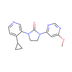 COc1cc(N2CCN(c3cnccc3C3CC3)C2=O)ncn1 ZINC000144125013