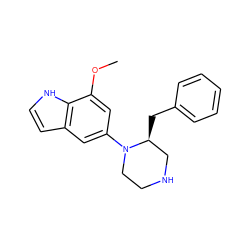 COc1cc(N2CCNC[C@@H]2Cc2ccccc2)cc2cc[nH]c12 ZINC000053295133