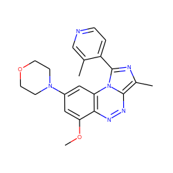 COc1cc(N2CCOCC2)cc2c1nnc1c(C)nc(-c3ccncc3C)n12 ZINC000084713005