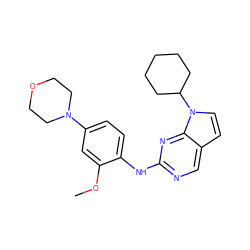 COc1cc(N2CCOCC2)ccc1Nc1ncc2ccn(C3CCCCC3)c2n1 ZINC000103248446