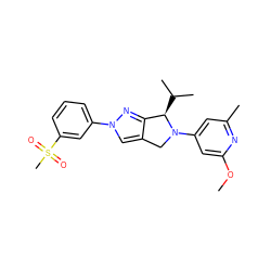 COc1cc(N2Cc3cn(-c4cccc(S(C)(=O)=O)c4)nc3[C@H]2C(C)C)cc(C)n1 ZINC001772629791