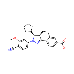 COc1cc(N2N=C3c4ccc(C(=O)O)cc4CC[C@@H]3[C@@H]2C2CCCC2)ccc1C#N ZINC000058569034