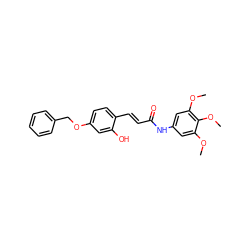 COc1cc(NC(=O)/C=C/c2ccc(OCc3ccccc3)cc2O)cc(OC)c1OC ZINC000169312377